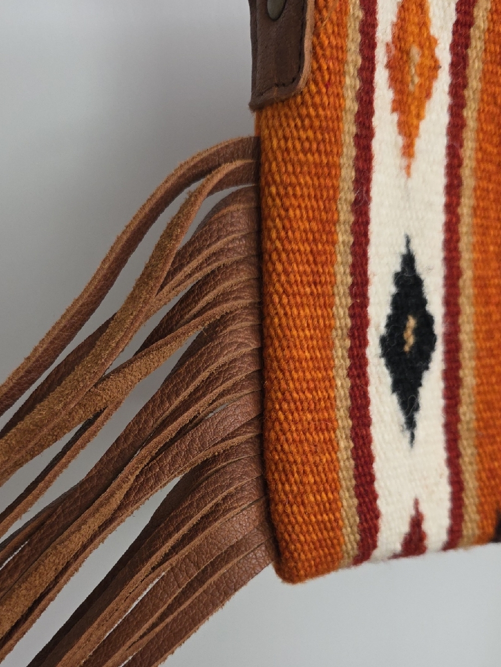 American Darling Fringed Southwestern Crossbody Bag in Rust - Picture 4 of 6